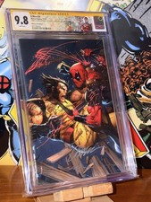 X-Men #26 CGC SS 9.8 Jim Lee Sketch Scott Williams Signed Foil Wolverine Deadpoo picture