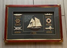 Vintage US Navy Bluenose ship framed in display box wall art picture