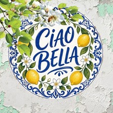 Ciao Bella Italian Greeting Retro Round Metal Sign Cafe Wall Plaque picture