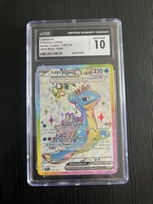 Pokemon Lapras EX Stellar Crown 158/142 Ultra Rare Holo CGC 10 Gem Mint picture