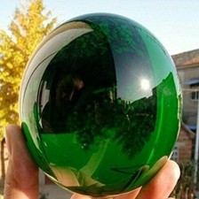 40MM Natural Green Obsidian Sphere Large Crystal Ball Healing Stone picture