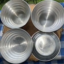 Vintage Mid-Century NASCO ITALY Hammered Aluminum 6” Bowls Set Of 4 picture