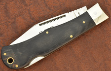 VINTAGE IXL GEORGE WASHINGTON JAPAN BLACK WOOD JUMBO LOCKBACK KNIFE (29283) picture