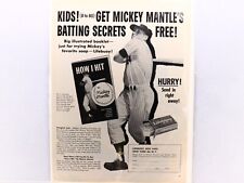 New York Yankees Mickey Mantle's Batting Secrets 1956 Lifebuoy Ad, Free Booklet. picture