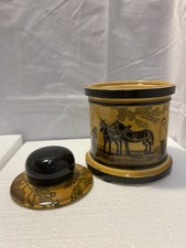 Antique Royal Doulton Plough Horses Tobacco Jar Humidor Lidded D2777 picture