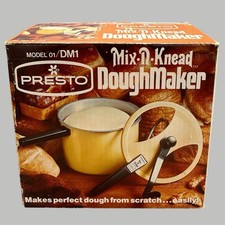 NEW Presto Mix N Knead Dough Maker Model 1 DM1 Yellow Vtg Hand Crank Bread Mixer picture