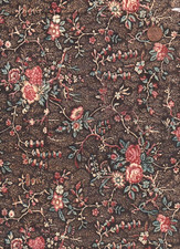 Antique 1870 Trailing Vines and Flowers Fabric picture