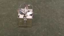 Vintage Silver Tone Metal Gift Box Trinket Jewelry Hinged Storage Decor Felt picture