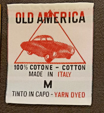 vintage Italy Replacement Label Tag Italian Cotton Sports Car picture