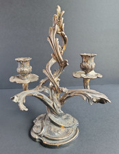 Antique Art Nouveau Spelter Candelabra Candle Holder Victorian Rococo Style READ picture