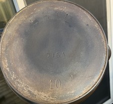 VTG Erie 10 Cast Iron Skillet 716 A Heat Ring No Wobble picture