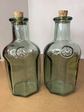 2 Vintage Recycled Glass Bottles by Libbey Glass picture