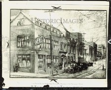 1931 Press Photo Artist's sketch of Detroit News building in the earlier days picture