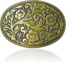 Vintage Floral Belt Buckle for Men Women Western Cowboy Belt Buckle Cowgirl West picture