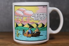 The Far Side Gary Larson Vintage 1986 Atomic fisherman, Color Coffee Mug picture