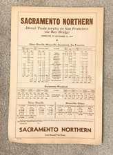 Vintage Sacramento Northern Train Fare Schedule November 1939 Transportation picture