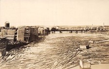 J70/ Wausau Wisconsin RPPC Postcard c1910 High Bridge Flood Sawmill 418 picture