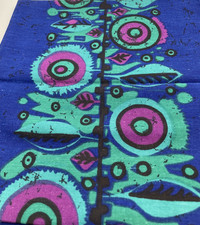 RARE MCM German Pop Art Fabric Wall Hanging Signed Traute Sänger - Blue/Purple picture