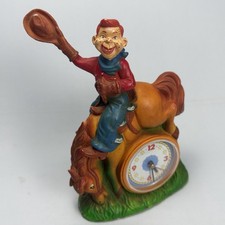 Vintage 1988 Howdy Doody Bucking Bronco Desk Clock Leadworks PVC Working picture