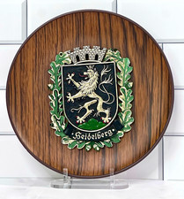 Vintage Heidelberg Germany Coat of Arms Wall Plaque 8in Lion Crest Decor picture
