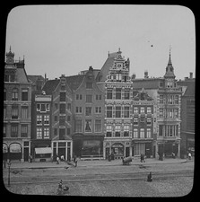 AMSTERDAM FROM THE BIBLE HOTEL NO2 DATED 1891 ANTIQUE Magic Lantern Slide PHOTO picture