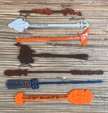 7 TIKI Bar Swizzle Stick 4 Kahunas Dead Man's False Idol Tonga Lucky Underground picture
