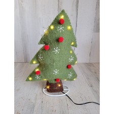 Felt light up pine tree stuff plush standing Xmas home decor figure picture