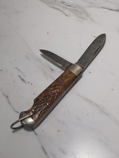 VINTAGE 1936-1952 IMPERIAL PROV. R.I. BROWN BONE SWELL END JACK POCKET KNIFE picture