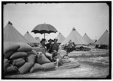 Photo:National Guard Camp Soldiers Tents 1910s Umbrella Sandbags Army Camp picture