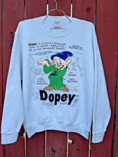 Vintage 90s Disney Snow White and the Seven Dwarves Dopey Crew Sweatshirt Retro picture