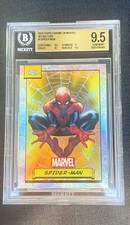 Topps 2024 Chrome Marvel Spider-Man #1 Refractor Trading Card BGS 9.5 GEM π picture