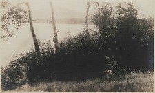 PEACEFUL MOUNTAIN LAKE SCENE REAL PHOTO POSTCARD UNKNOWN LOCATION 1920s RPPC picture