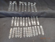 32 Antique Crystal Chandelier Prism-Colonial Star Cut/Snowflake,Coffin Drop-C298 picture