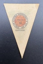 c1910 L22 Harvard University College Pennant Tobacco Leather Seal Antique picture