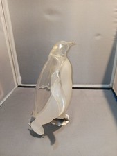Lucite Penguin On Ice Skates MCM Clear & Frosted 8.5