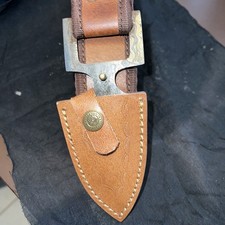 Damascus Belt Buckle With Sheath (No Belt) Custom-Made by Blacksmith ￼ picture