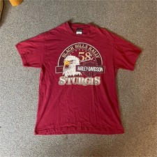 Vintage 1998 Harley-Davidson Sturgis Black Hills Rally Maroon T-Shirt L picture