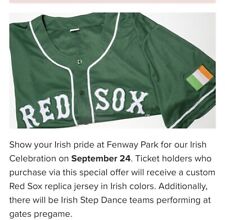 Boston Red Sox Irish Heritage Jersey Give Away 9/24/23 Extra Large SGA Sealed picture