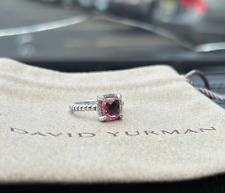 David Yurman Sterling Silver 7mm Chatelaine Ring Tourmaline & Diamond Sz 8 picture