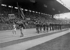 The Belgian delegation at opening ceremony Paris Universiade at C- 1937 Photo picture