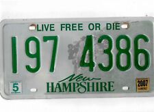 NEW HAMPSHIRE passenger 2007 license plate 