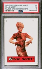 1984 Topps Indiana Jones Temple of Doom Sticker Card #6 PSA 5 “Willie Scott” picture