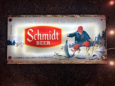 Schmidt Beer Vintage Style LED Backlit Sign Ice Fishing Pike 12x24 Bar Man Cave picture