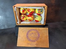 1980s Vintage Christmas Paper Mache Decoupage Ornaments (6) Nordstrom Box 🎁 🎄 picture