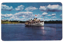 VINTAGE 1950'S THE ARGYLE FERRY BOAT LAKE OF THE WOODS U.S. & CANADA POSTCARD picture