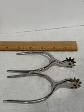 **~**Vintage**~** Partrade “Quick On” Stainless Spurs W/original Box picture