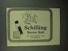 1945 Schilling Savor Salt Ad - Adds New Goodness picture