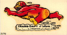 Trans-Dapt of California vintage 1960's water slide decal ~NOS~ 4 ½” x 2 ½” picture