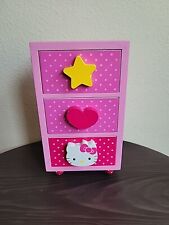 Hello Kitty Polka Dot Jewelry Storage Trinket Box 3 Drawers Sanrio 2013  8.5
