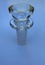 14mm extra Thick Glass CLEAR 1 hole Push Bowl Glass Bowl wide & deep picture